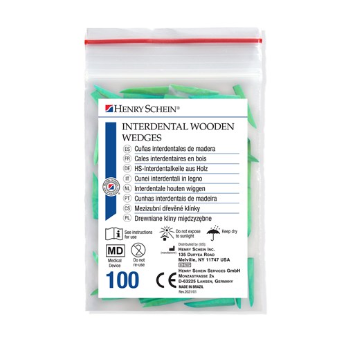 HS-5722670 - Henry Schein Wooden Wedges Green box of 100 pcs